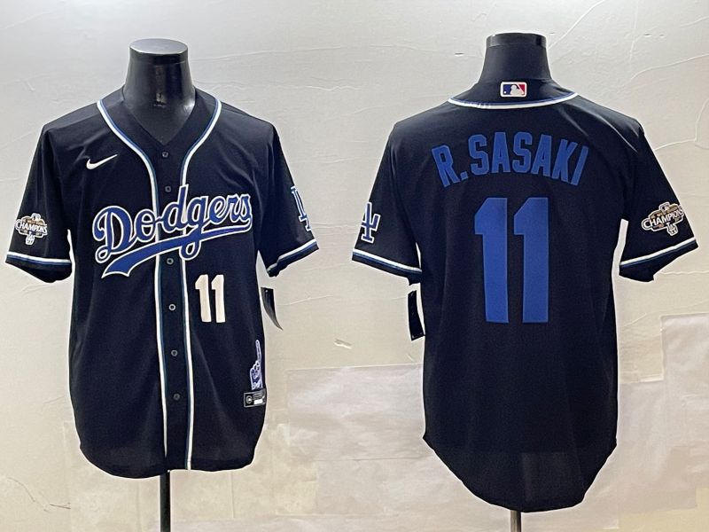 Men Los Angeles Dodgers #11 R.Sasaki Black Fashion Game 2025 Nike MLB Jersey style 3065->los angeles dodgers->MLB Jersey